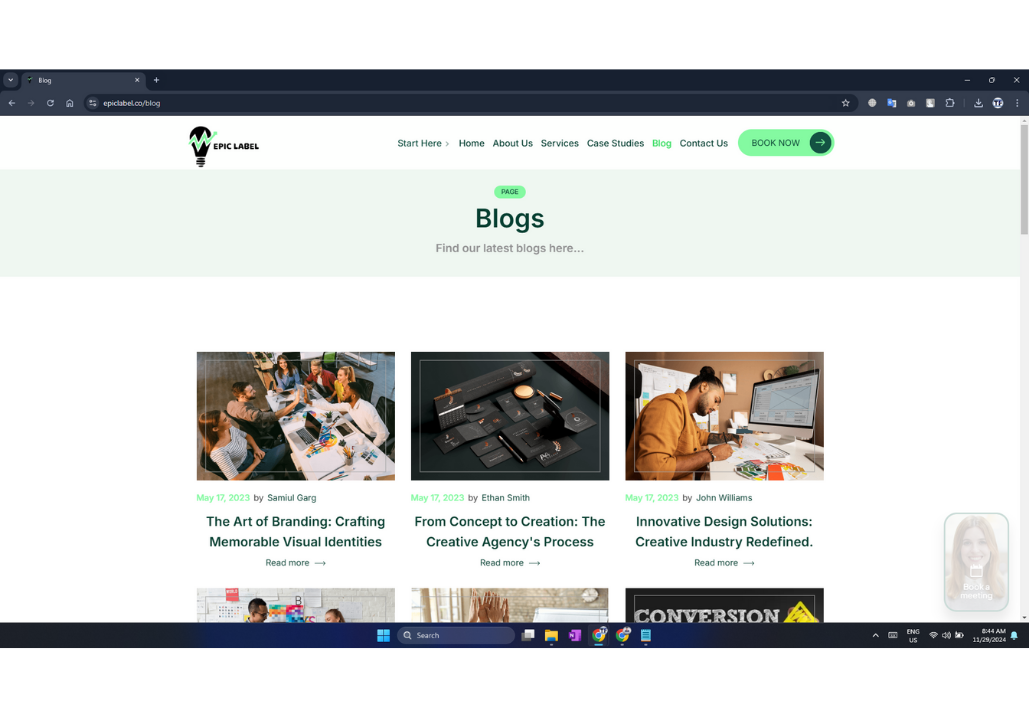 blogs page